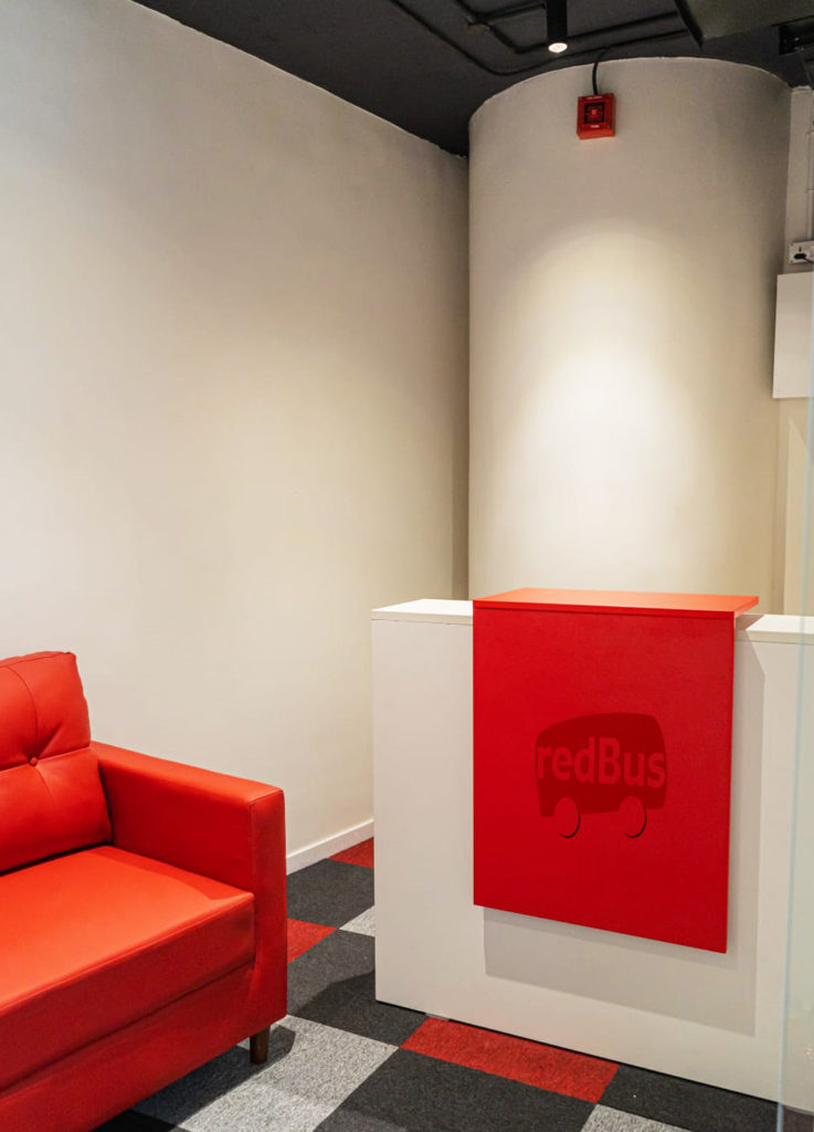 Redbus corporate office pune interiors by fit out dynamics